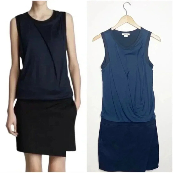 Helmut Lang A-line Mini Celeste Emission Drop Waist Cocktail Dress Size 0 - Picture 1 of 7